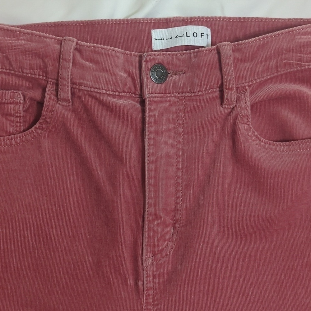 LOFT Skinny Pants in Corduroy, Color Pink Size 4/27 - Picture 4 of 15
